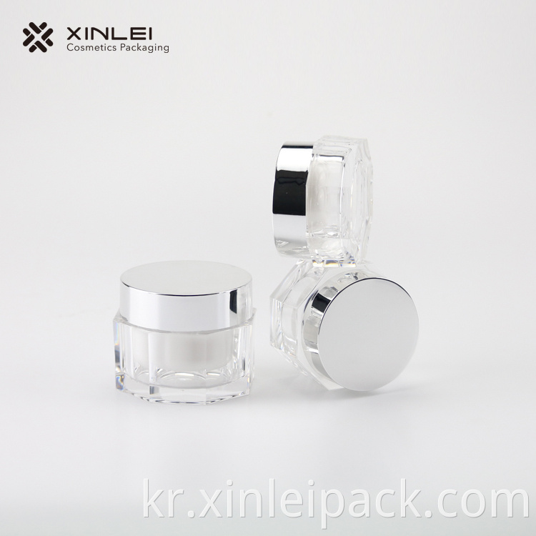 Octangle Shape Cosmetics Acrylic Jar
